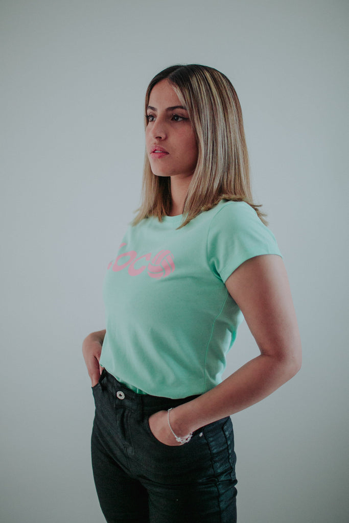 Camiseta Ella Mint Green/Pink Camisetas Loco de Remate y Gol 